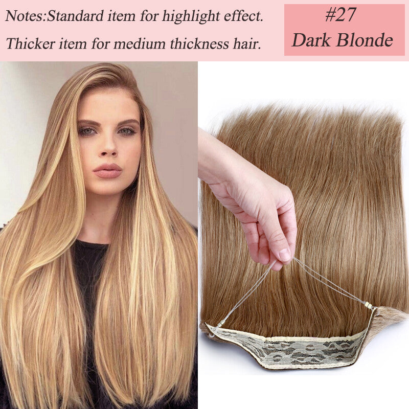 Long Weft Wire Hair Extensions 120g Remy Human Hair Thick One Piece