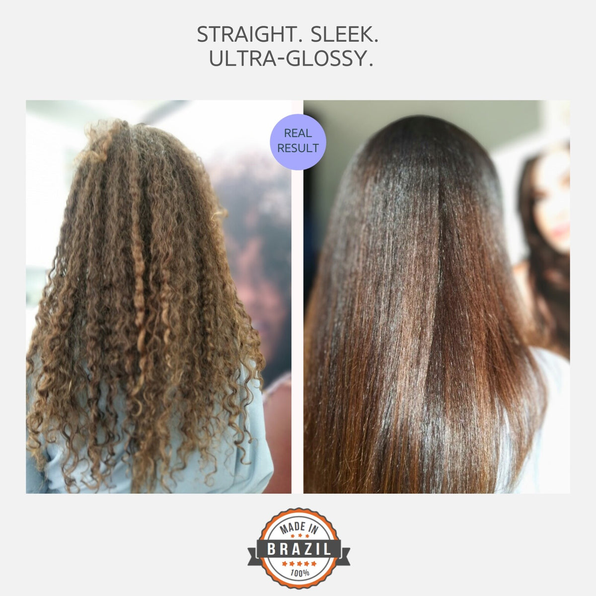 Brazilian Keratin Straightening Treatment Kit 2-Pack for Frizz Control & Glossy Hair