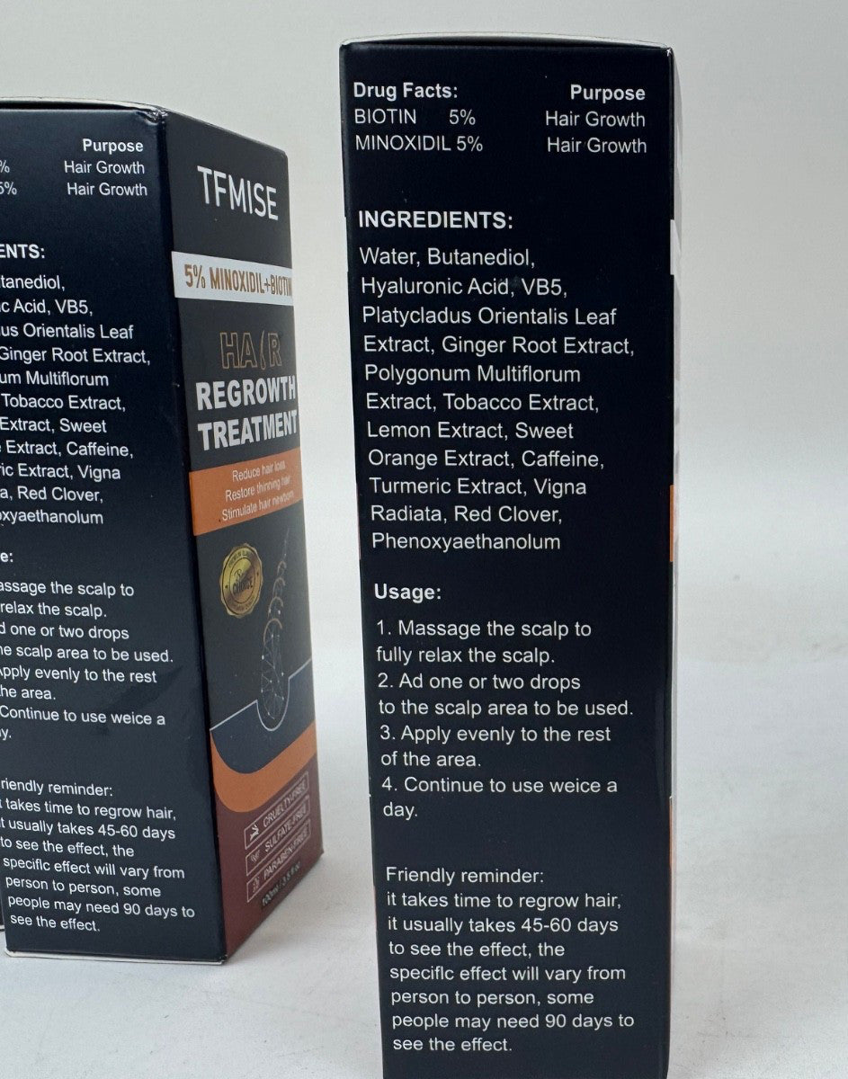 5% Minoxidil Hair Regrowth Spray for Men & Women - 5 Pack, 100ml