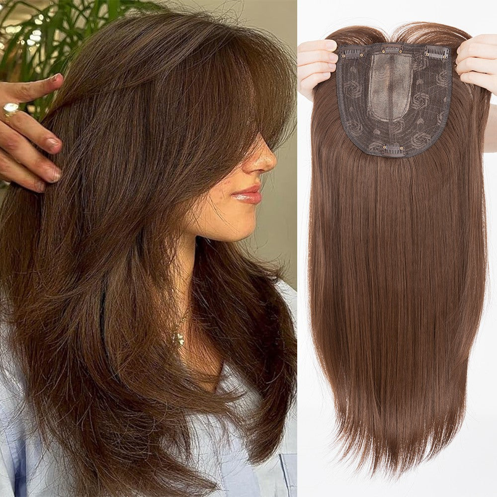 Women’s Clip-In Human Hair Topper with Hand-Tied Base - Water Wavy Style