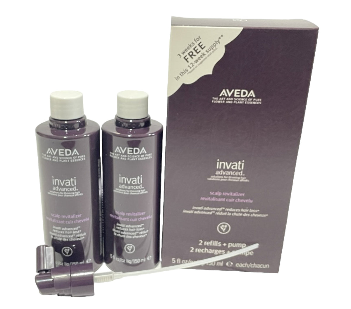 AVEDA INVATI ADVANCED Scalp Revitalizer 2 Refills with Pump 5oz
