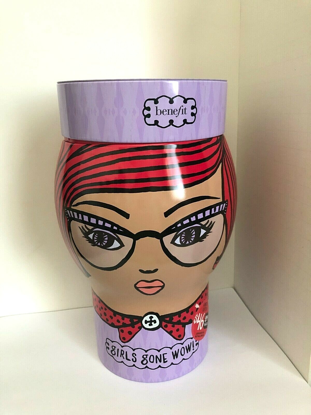 Benefit Girls Gone Wow! Limited Edition Tin Canister - New, 9 Inch