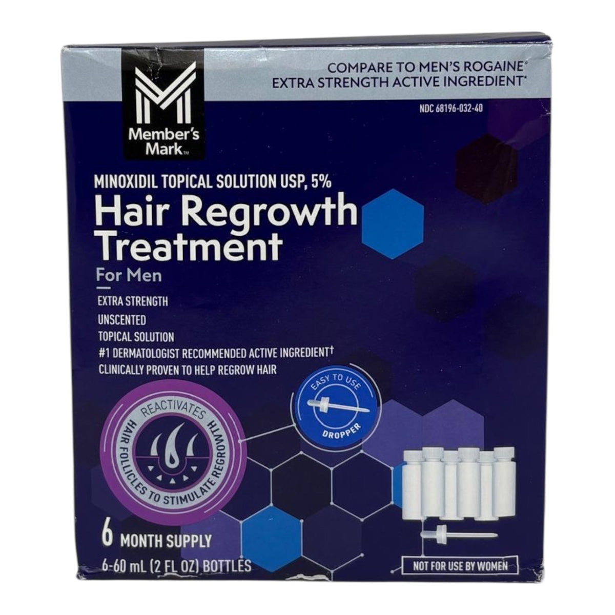 Member’s Mark Minoxidil 5% Hair Regrowth Treatment Men 6 Month Supply