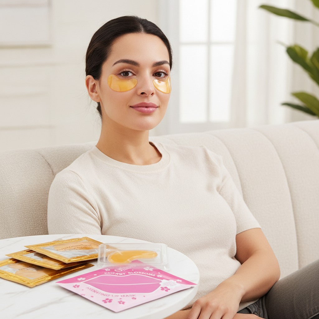 Luxury Gold Eye & Collagen Lip Mask Set - 15 Pairs for Anti-Aging & Hydration