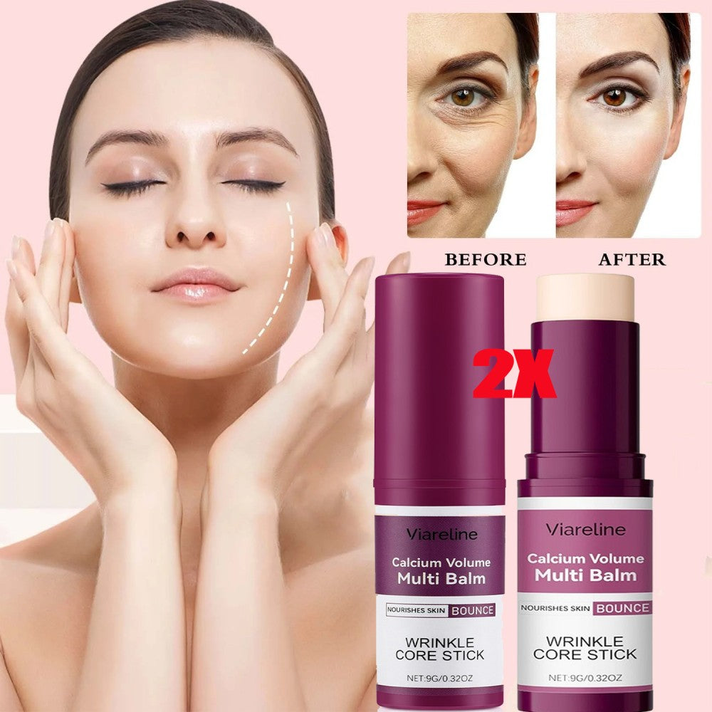 Calcium Collagen Plumping Balm Stick for Neck Face & Eye Deep Moisturizing Set