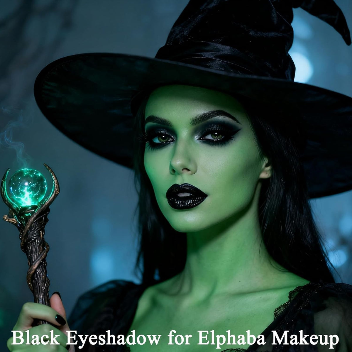 Black Matte Single Eyeshadow with Mirror - Long-Lasting, Buildable Makeup