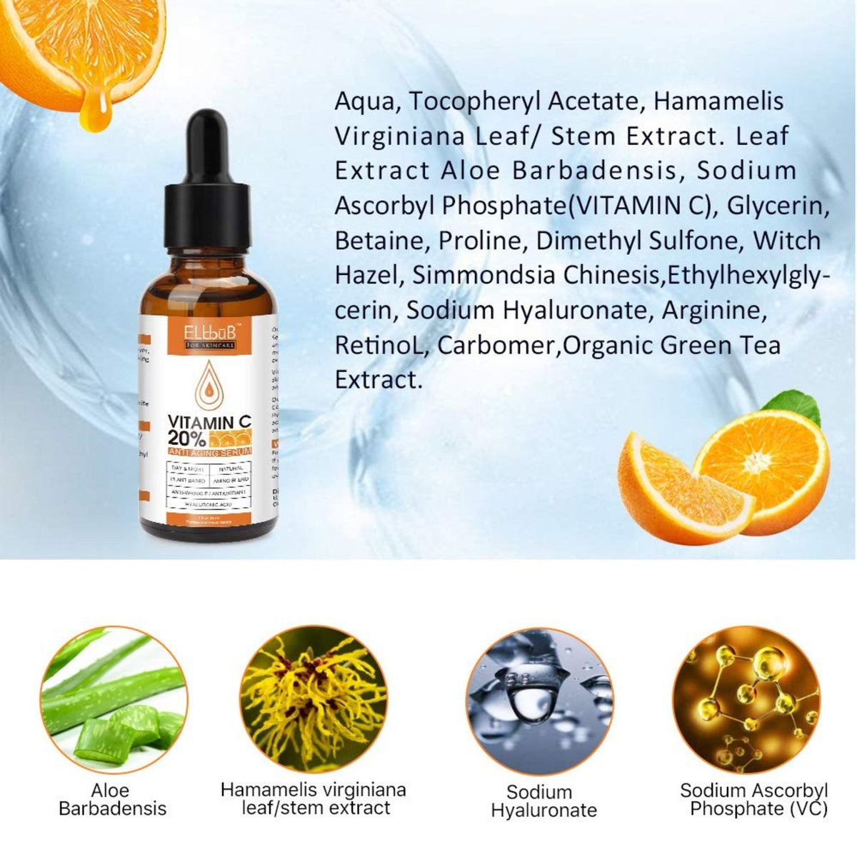 Vitamin C Serum for Face with Hyaluronic Acid & Retinol - Anti-Aging & Brightening