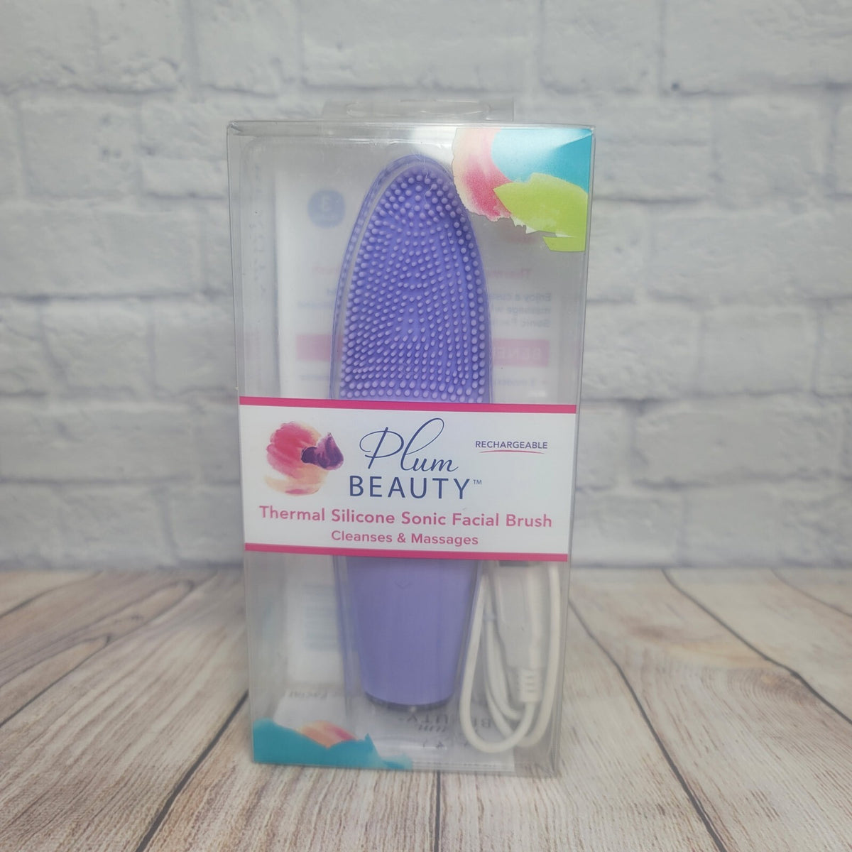 Rechargeable Silicone Sonic Facial Cleansing Brush with Thermal Therapy