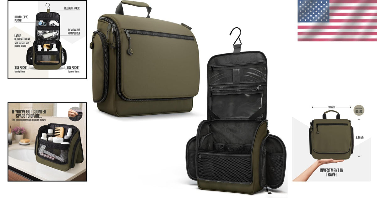TSA-Friendly Travel Toiletry Bag with Expandable Compartments - Durable & Waterproof