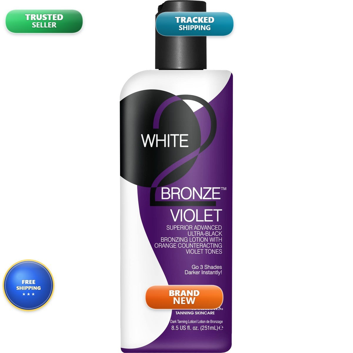 Black Bronzer with Violet Tints - 8.5 Oz. Body Tanning Lotion