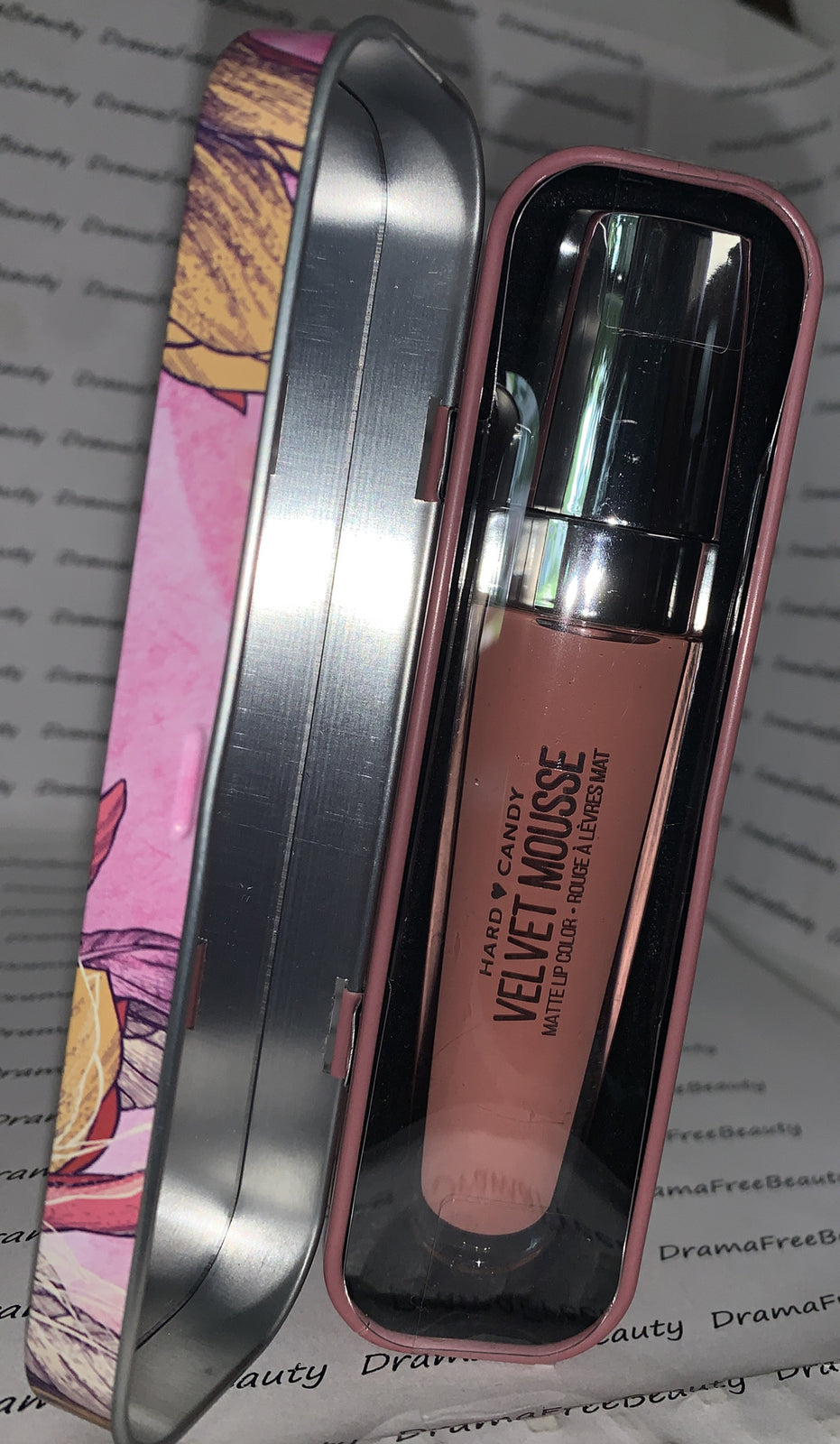 Hard Candy Velvet Mousse Liquid Matte Lip Color 1217 Forget Me Not - Lipstick in Metal Tin