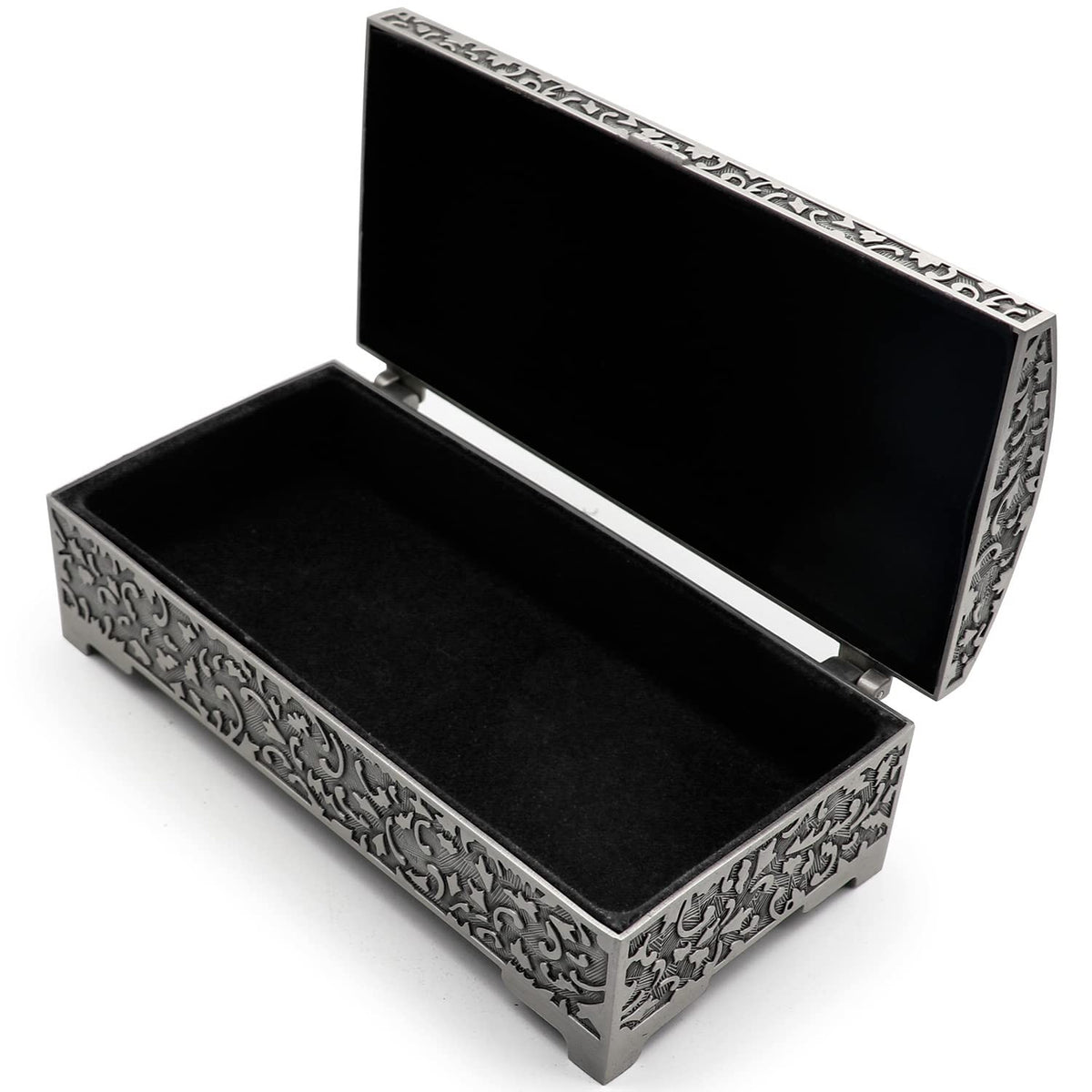 Vintage Metal Jewelry Box with Sun Design - Small Trinket Storage Organizer
