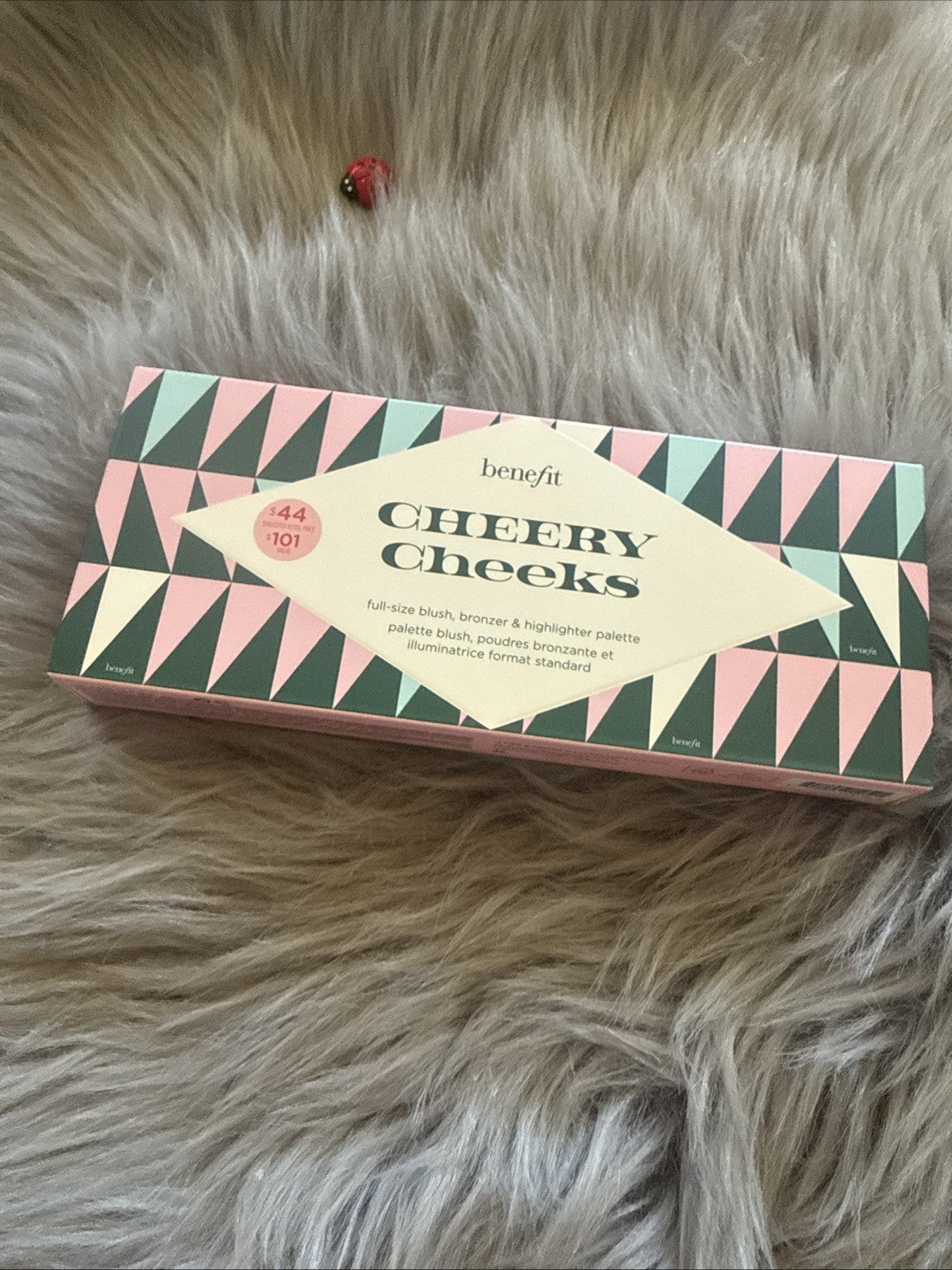 Benefit Cheery Cheeks Face Makeup Palette Blush Bronzer Highlighter Full-Size