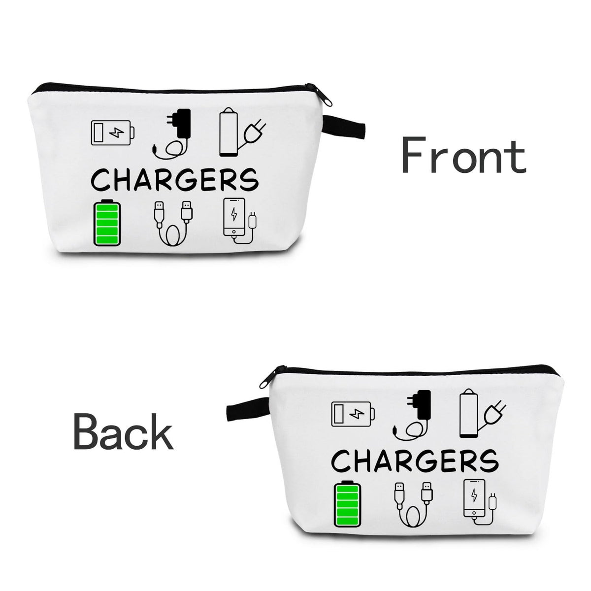 Travel Makeup Bag with Charger Print Compact Organizer for Cosmetics and Essentials