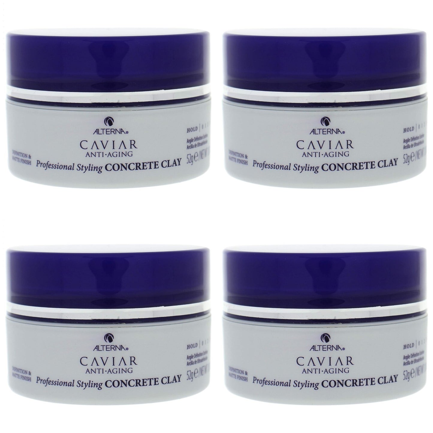 Professional Hair Styling Clay - Long-Lasting Texture & Matte Finish - 1.85 oz Pack of 4