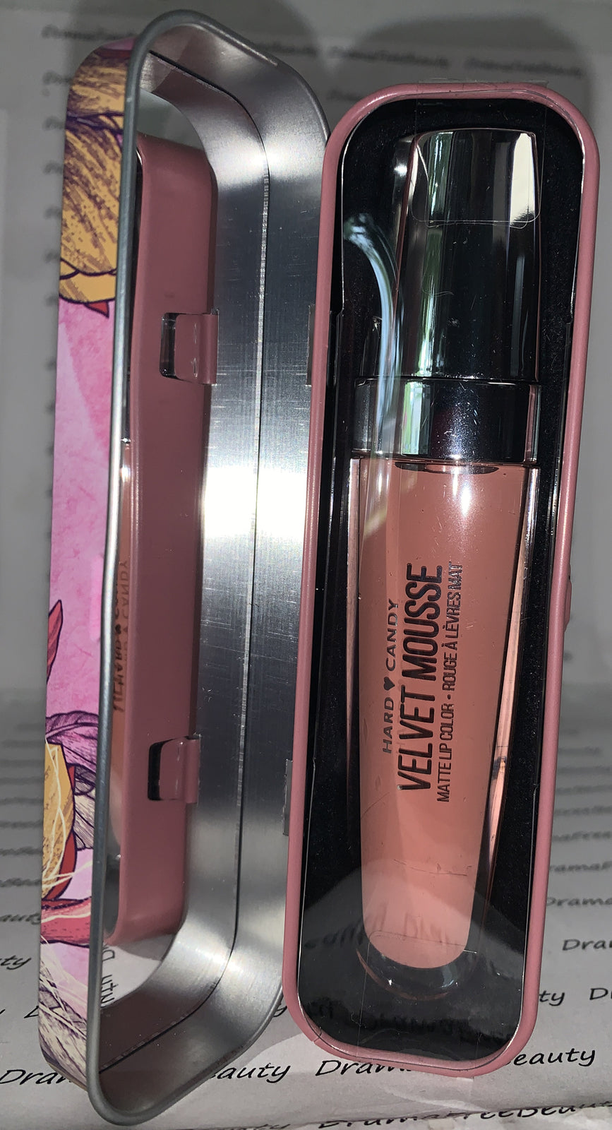 Hard Candy Velvet Mousse Liquid Matte Lip Color 1217 Forget Me Not - Lipstick in Metal Tin