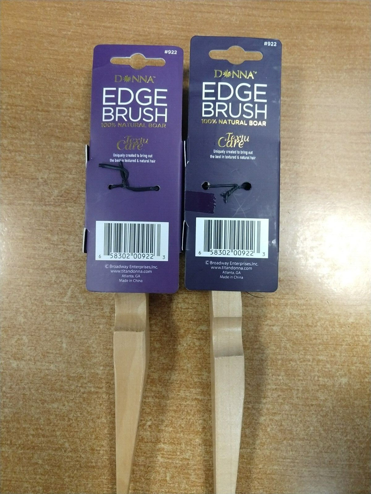 Natural Boar Bristle Edge Brush Set - 2 or 3 Pack for Styling & Hair Care