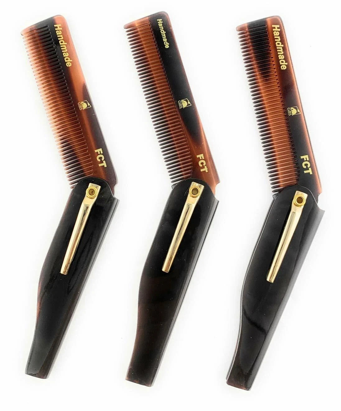 All Purpose Hair Comb Set - Folding Anti-Static Tortoise Shell Style for Beard & Hair
