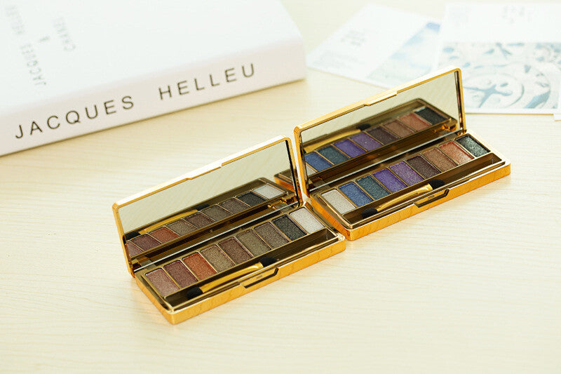 9 Colors Glitter Eyeshadow Palette & Makeup Brush Set for Party & Daily Wear