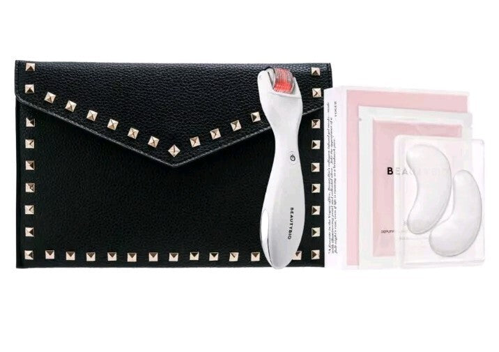 GloPRO Micro-Needling Device & Bright Eyes Eye Patches Set with Clutch