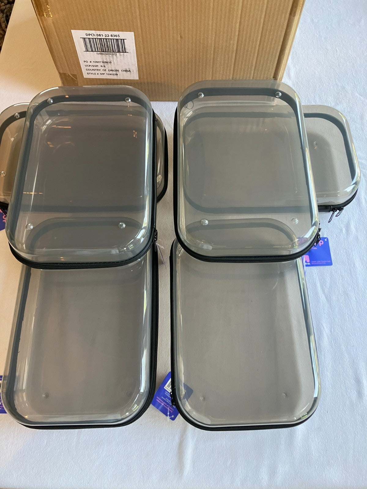 Travel Hard Shell Pencil Case Organizer 12x7x3 Inches - Clear Plastic