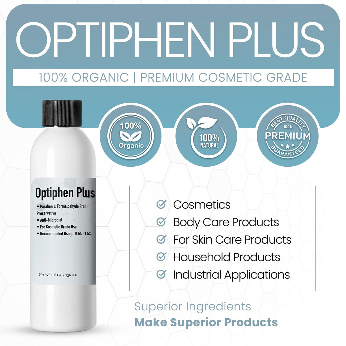 Cosmetic Preservative for Formulations - 8 Fl Oz, Hydrating & Suitable for Sensitive Skin