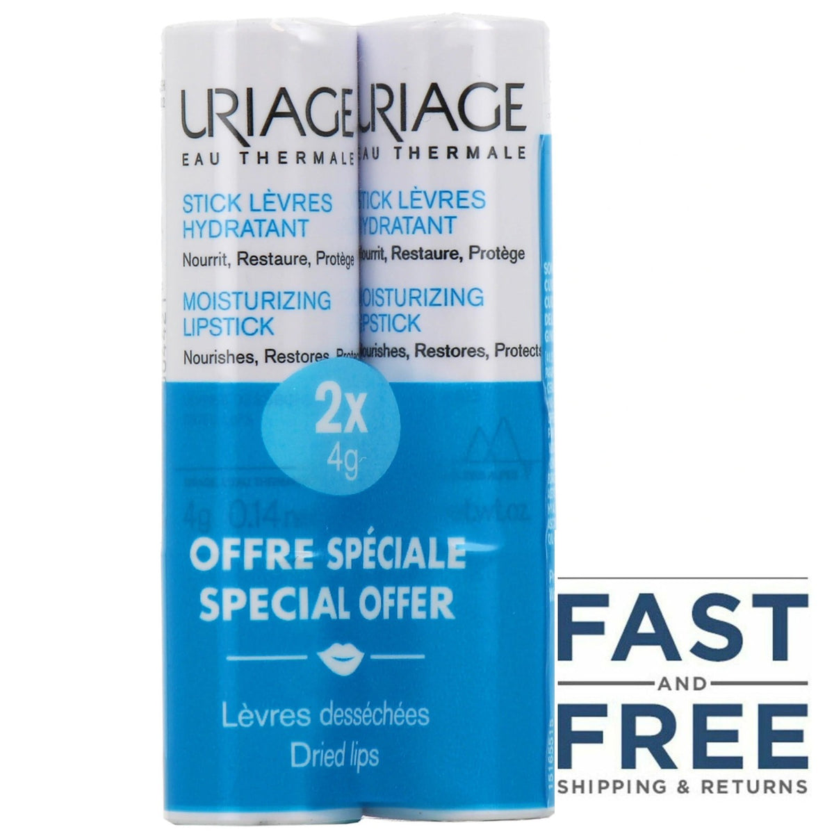 Moisturizing Lip Balm Set for Damaged Lips - 2 x 4g, Hypoallergenic, Water-Free, Exp 03/2028