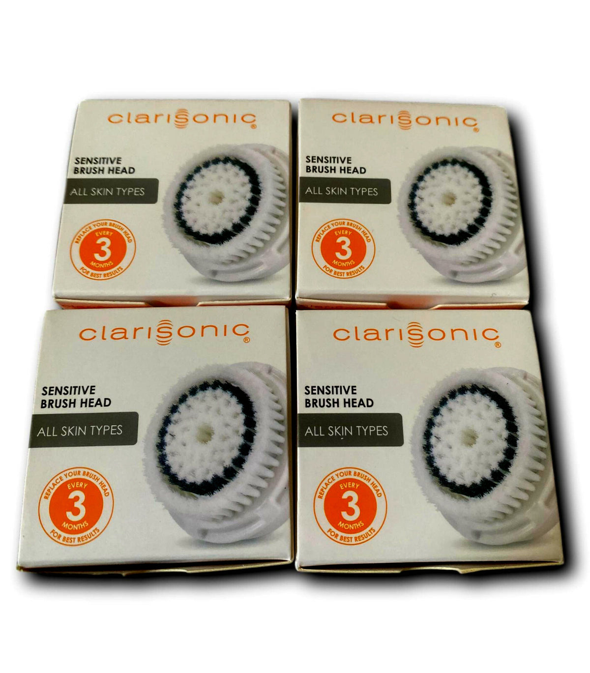 4 Pack Sensitive Facial Cleansing Brush Heads for Clarisonic Devices