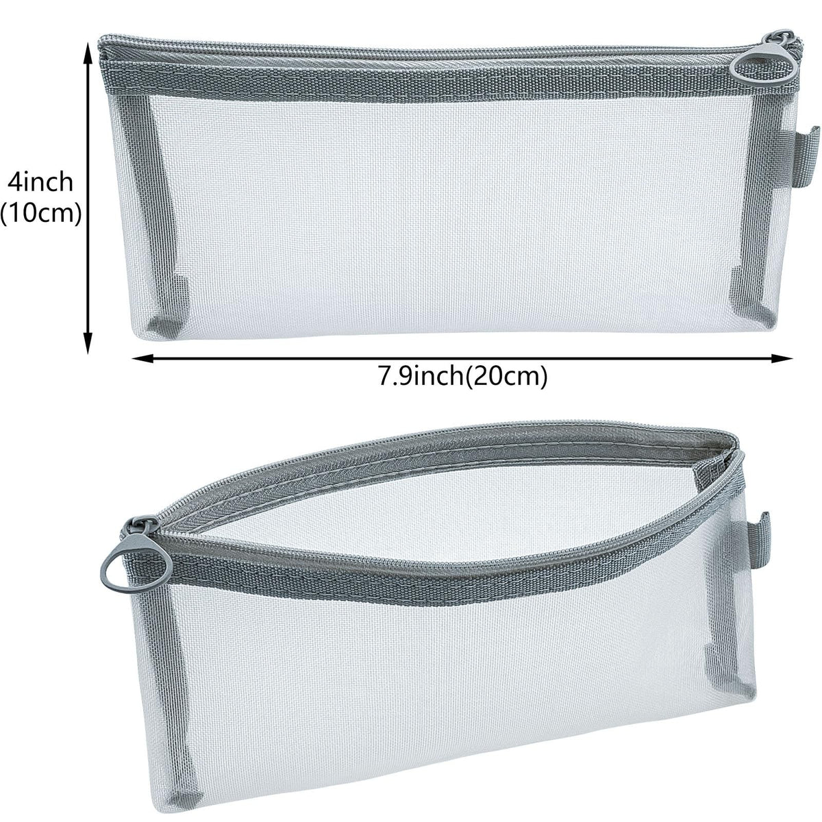 Clear Mesh Makeup & Travel Organizer Bags - 5 Pack, 7.9 x 4 Inches