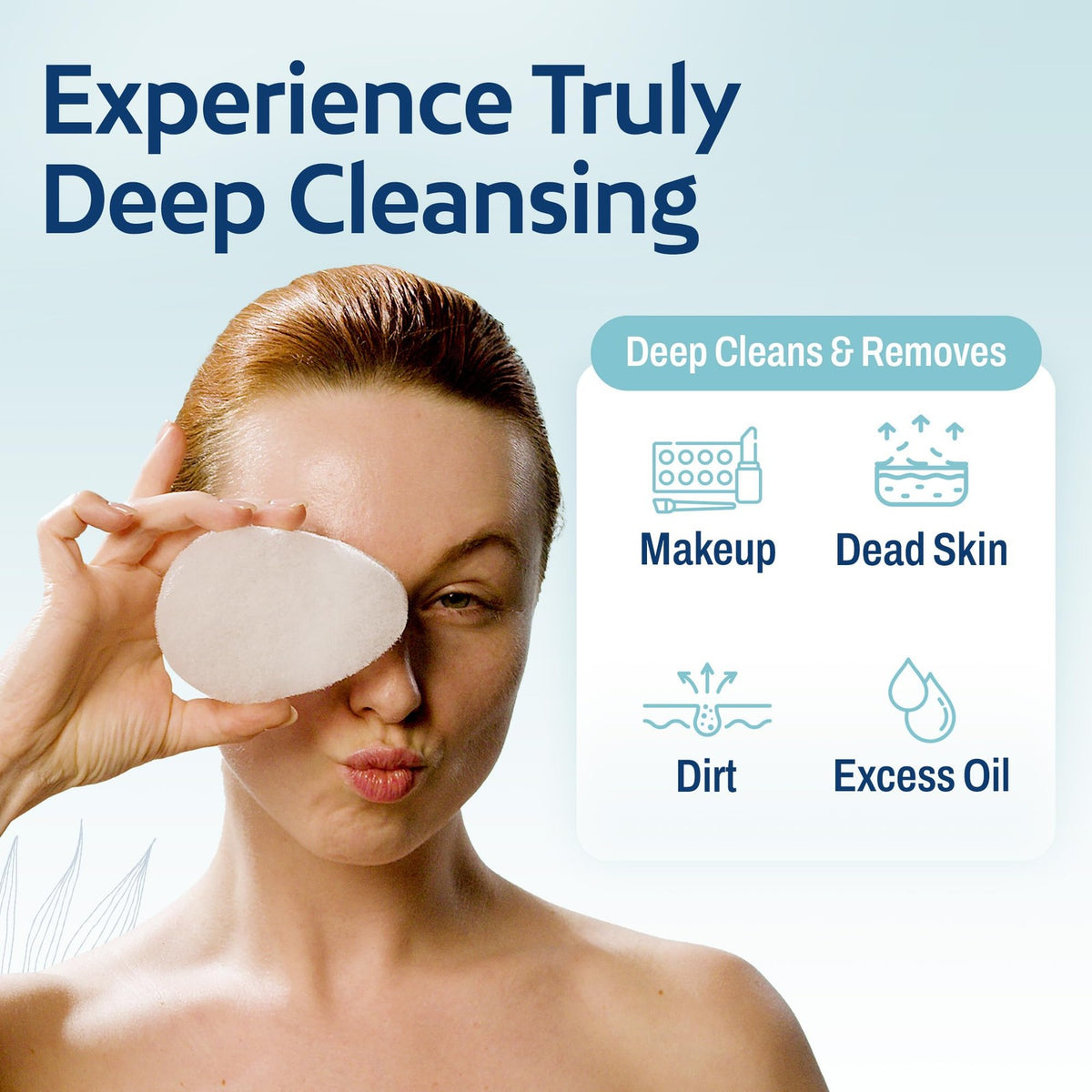 Face Scrubber 2-Pack Dual-Action Exfoliating & Makeup Remover Sponge - White
