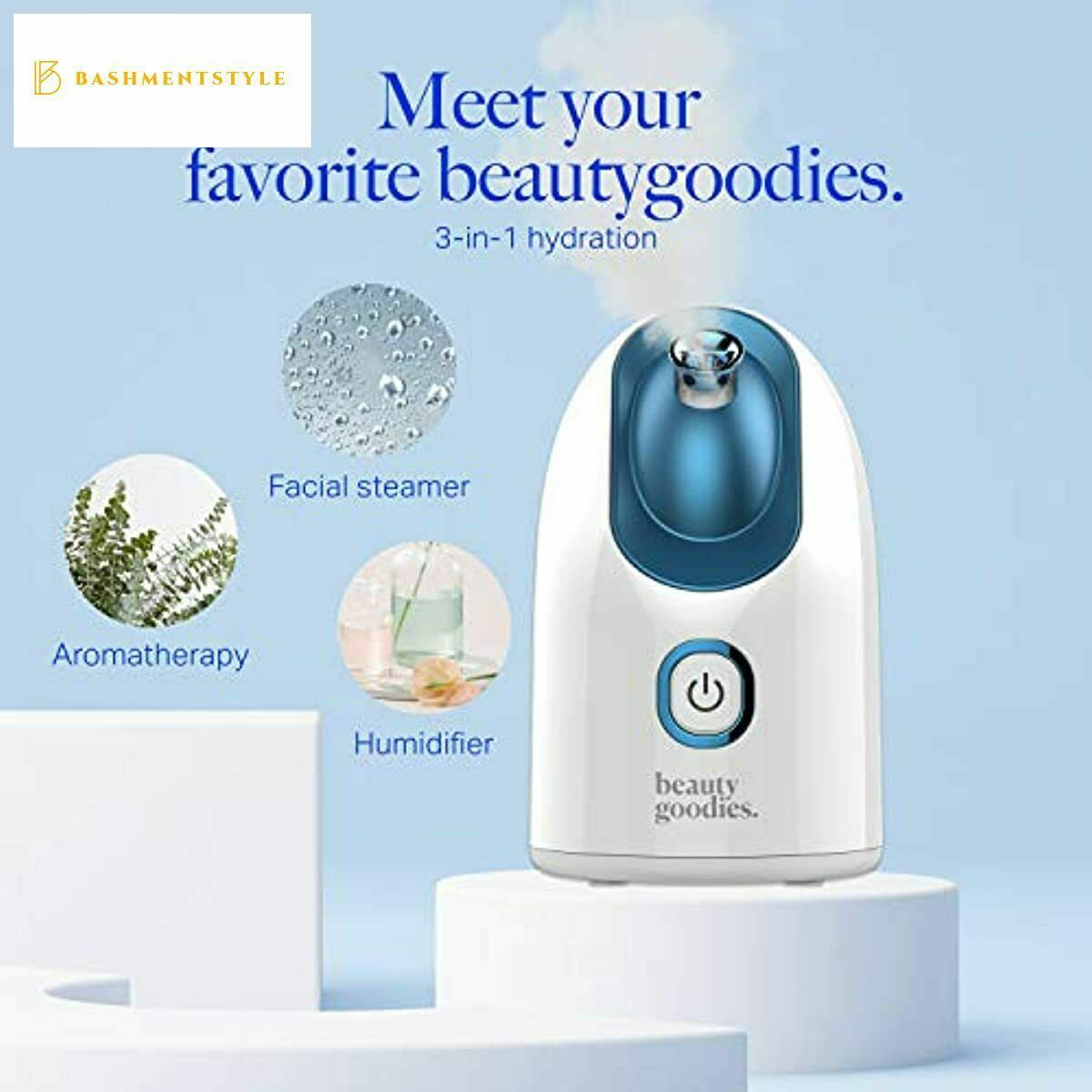 Nano Ionic Facial Steamer with Blackhead Remover Kit - Home Spa Skin Care