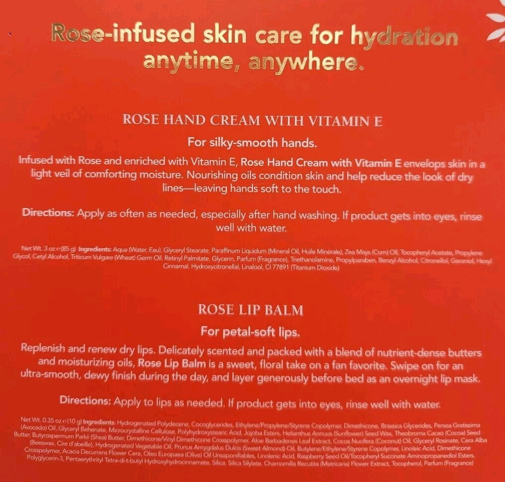 Mario Badescu Rose Hydration Gift Set Hand Cream & Lip Balm NIB