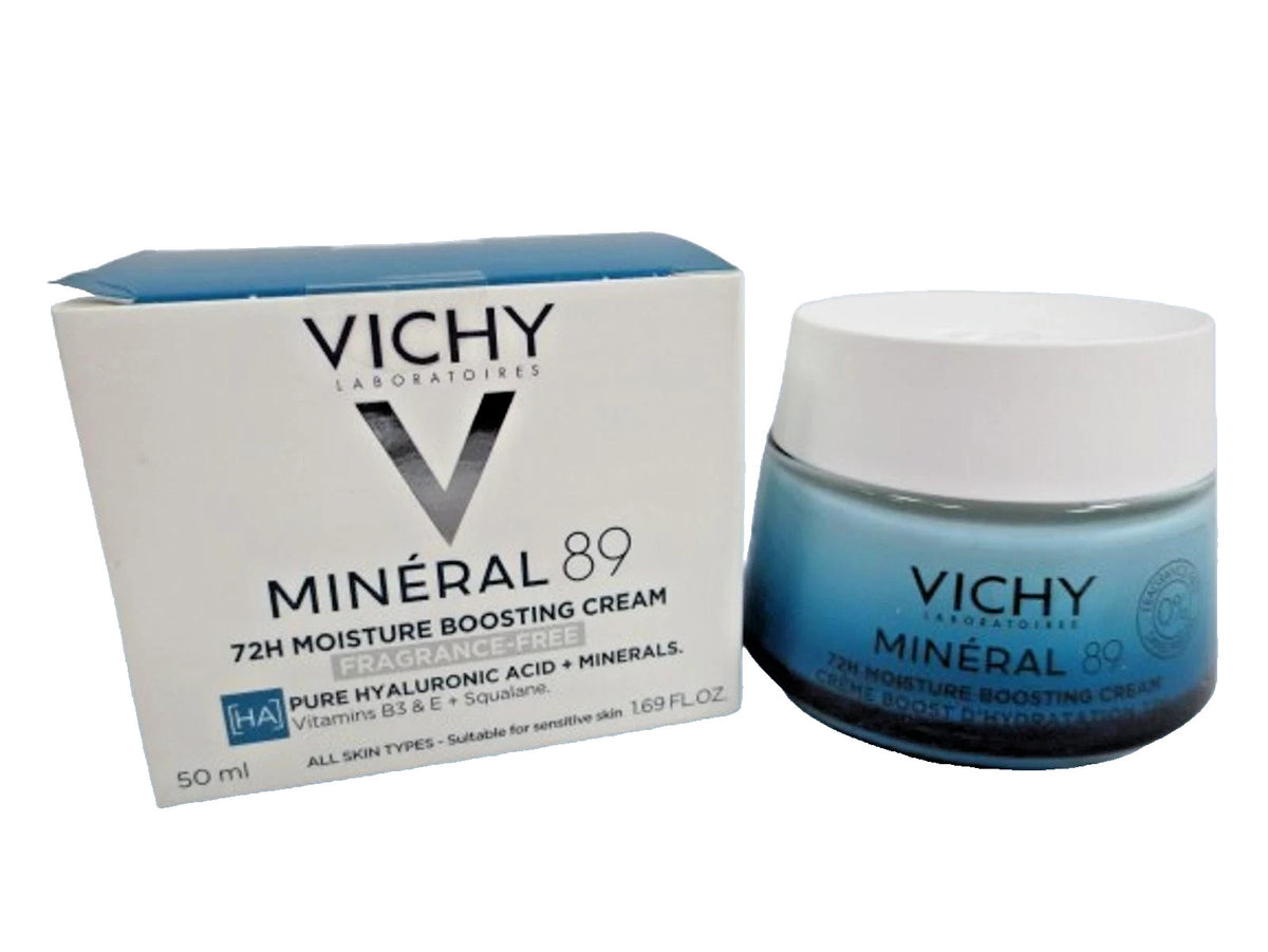 Vichy Mineral 89 72H Moisture Boosting Cream - Fragrance-Free (1.69 oz, 2-Pack)