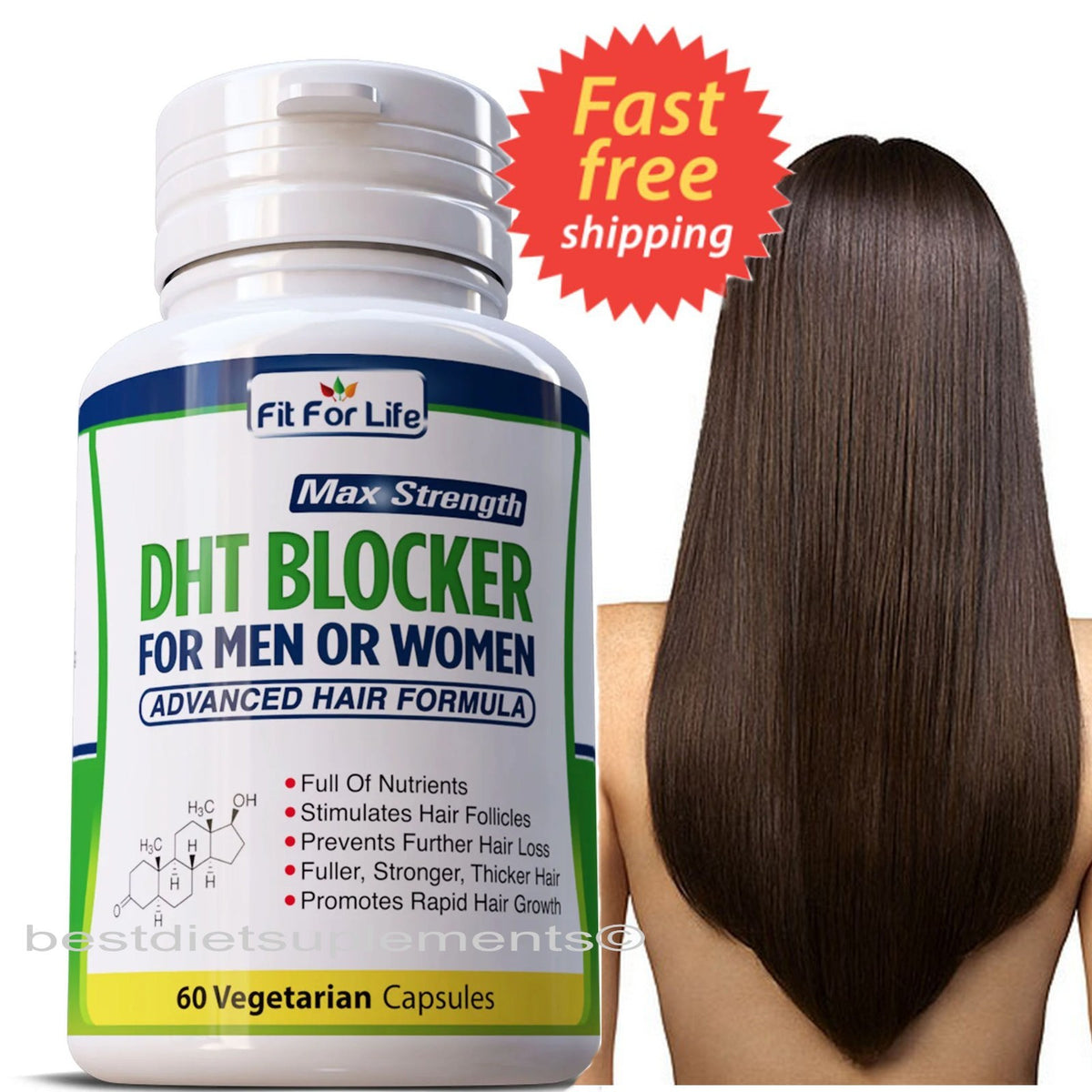 DHT Blocker Hair Growth Supplement - 60 Herbal Capsules
