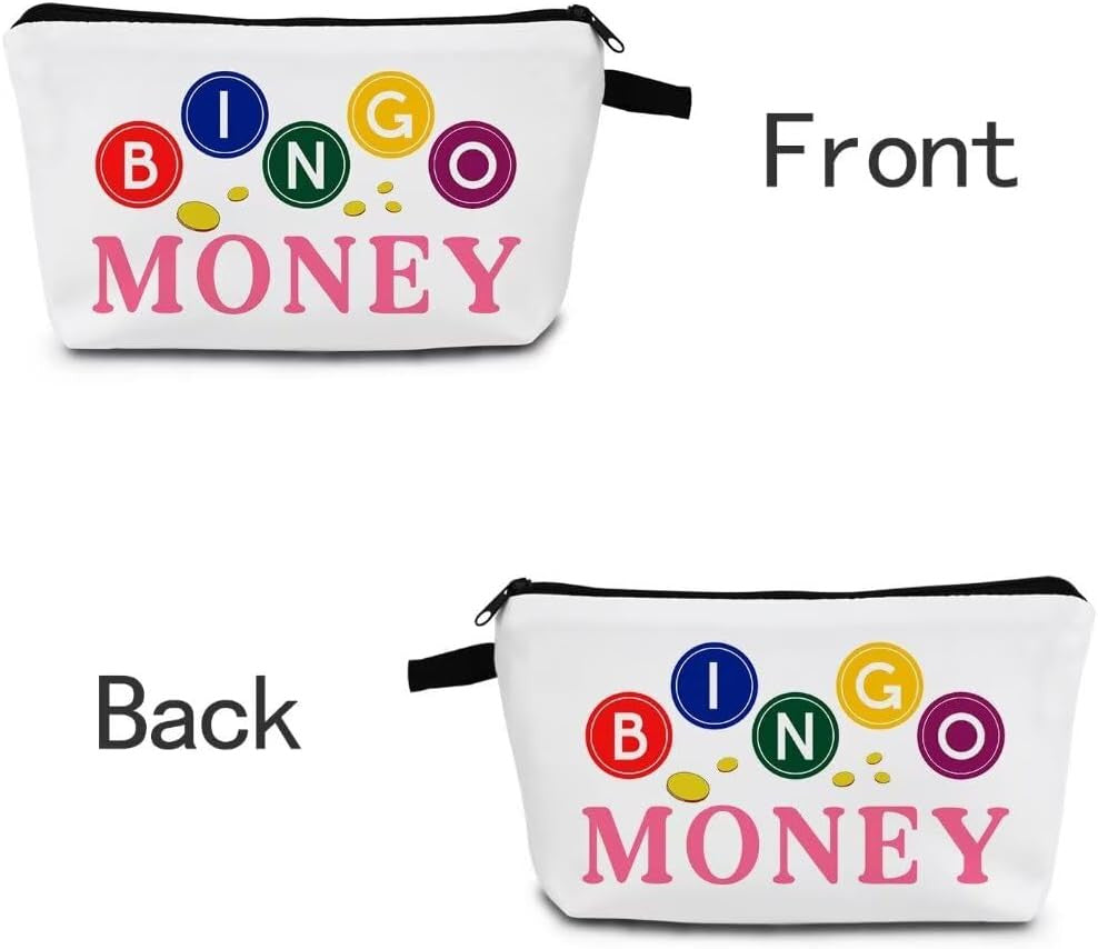 Bingo Print Makeup Bag - Travel Cosmetic Organizer for Women