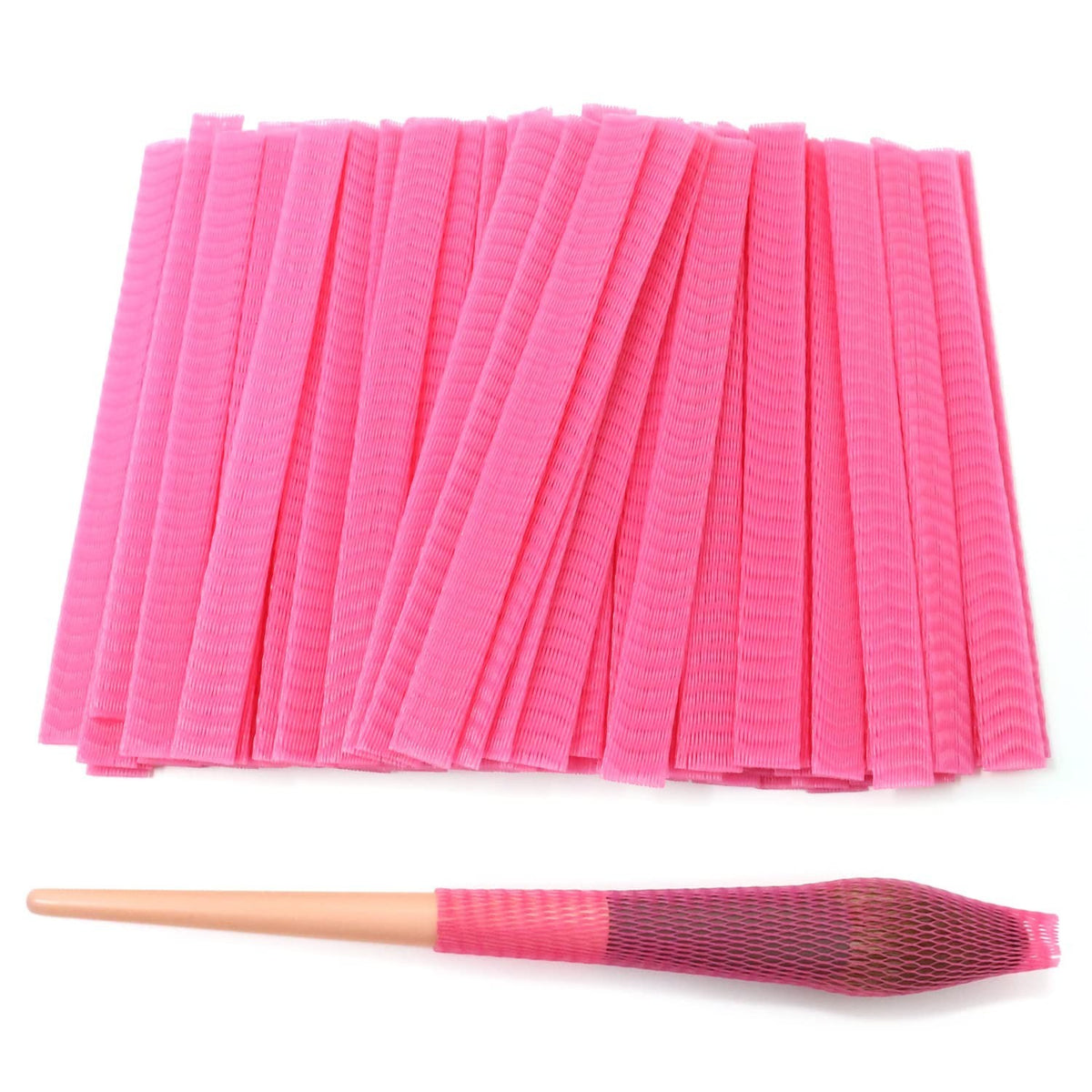 Reusable Makeup Brush Protector Mesh Covers - 100 Pack Pink