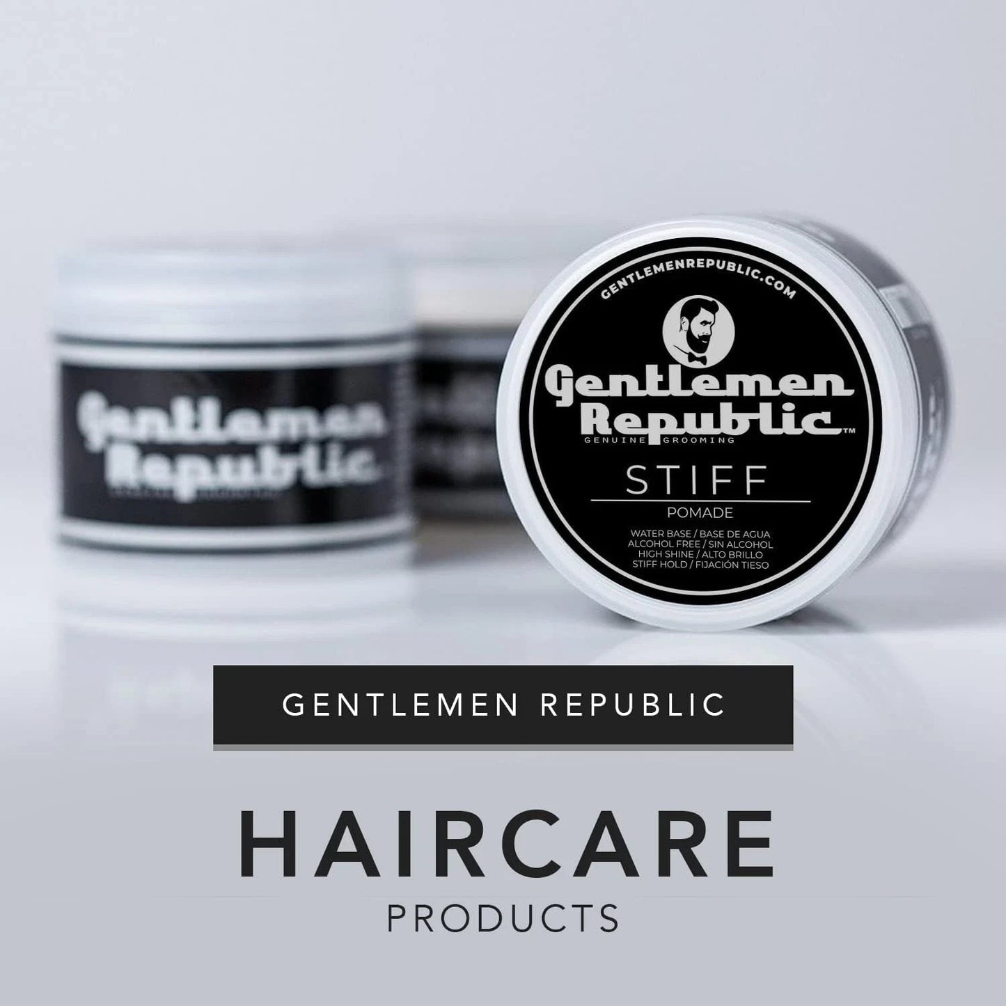 Strong Hold Water-Based Hair Pomade for Men - Polished, Glossy Finish, 4oz