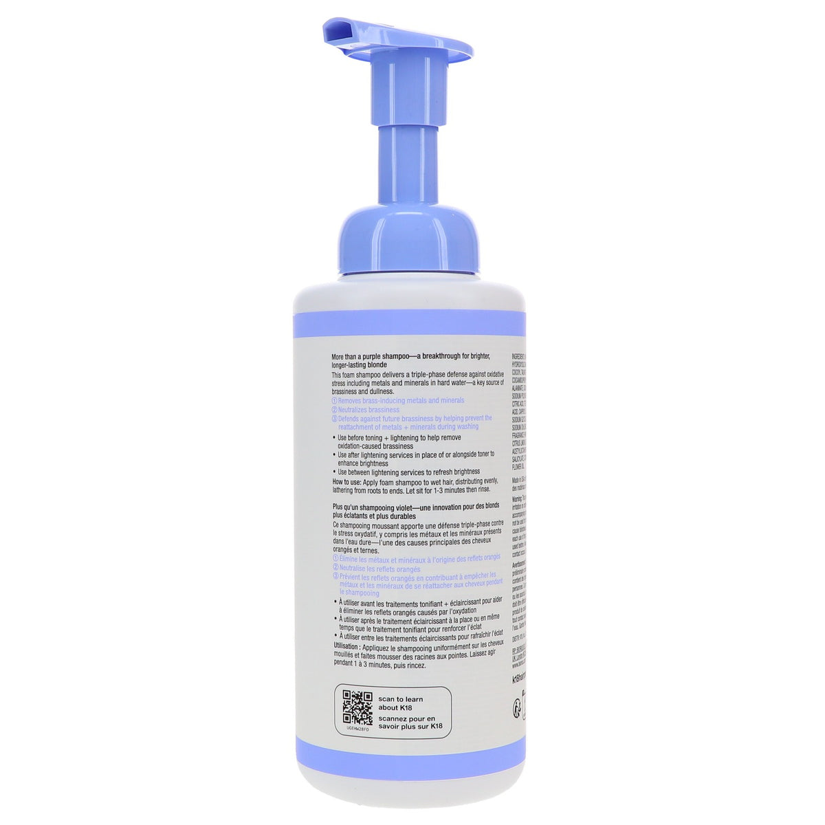 K18 TripleBright Oxidation Defense Purple Shampoo 15 oz for Blonde & Gray Hair