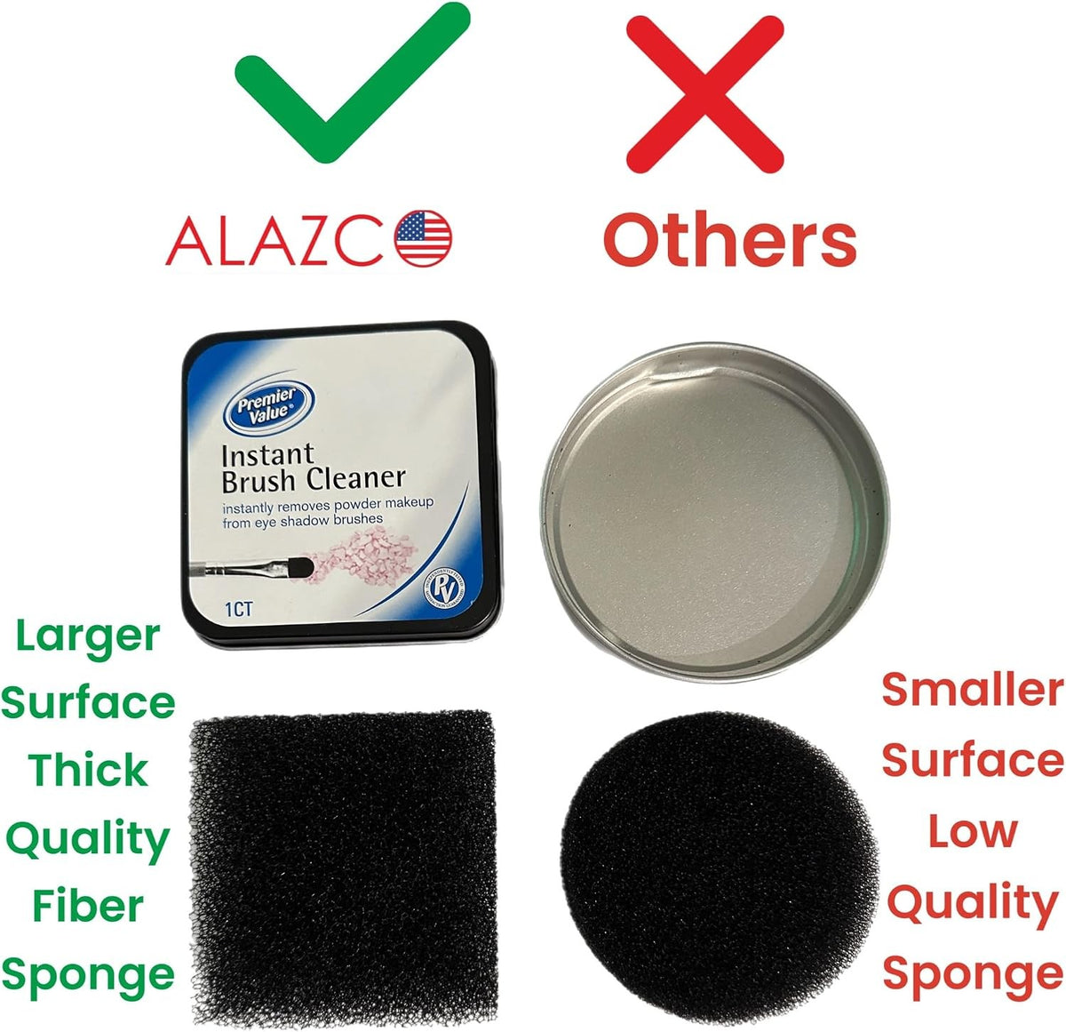 2-Pack Makeup Brush Cleaner Sponge Set - Instant No-Water Brush Cleaning Tool