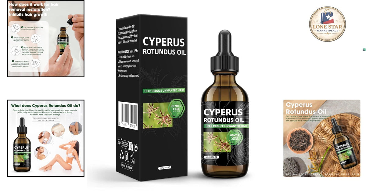Natural Cyperus Rotundus Oil for Gentle Hair Removal & Skin Care