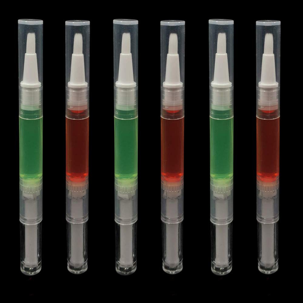 3ml Clear Plastic Nail Oil Pens with Nylon Brush Tips - 30 Pack