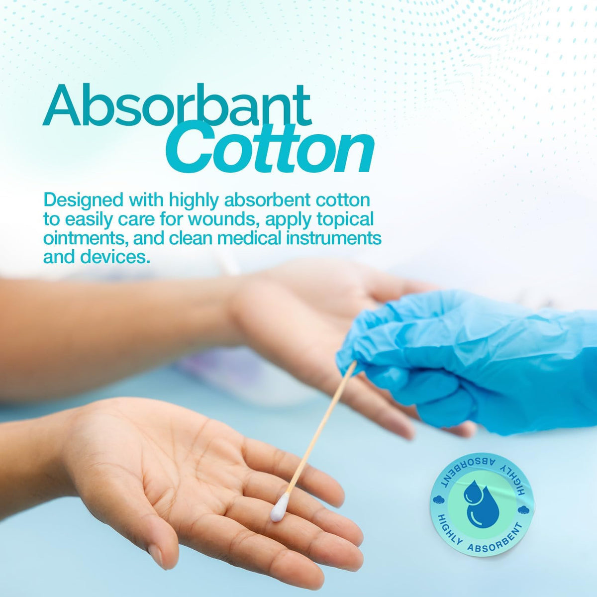Sterile Cotton Tipped Wood Applicators 6 Inches for Wound Care & Medical Use