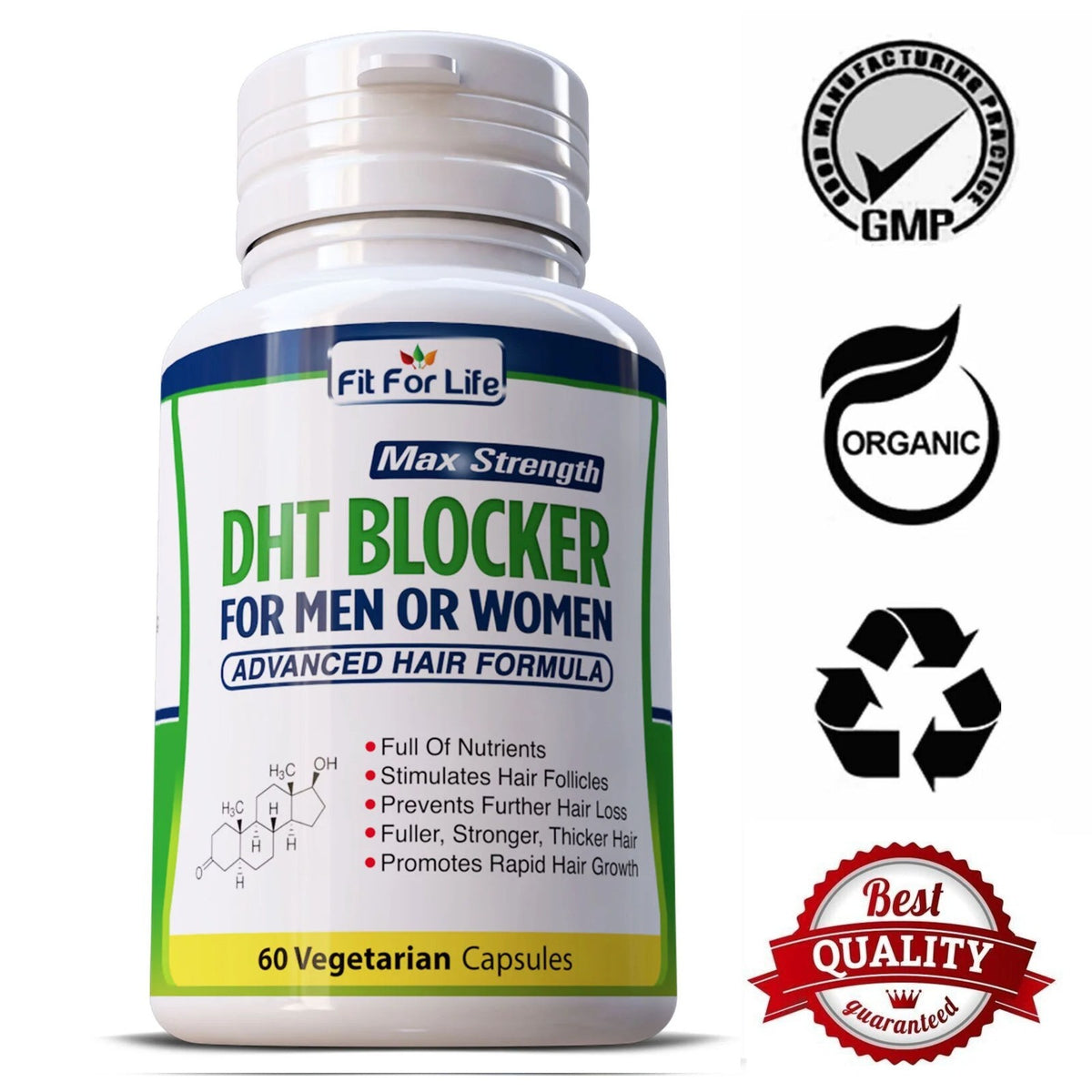 3 X DHT BLOCKER HAIR FAST GROWTH HERBAL SUPPLEMENT 60+60+60 CAPS