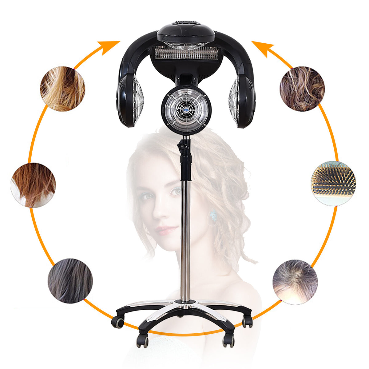 Standing Hair Dryer Salon Processor - 4 Heat Heads