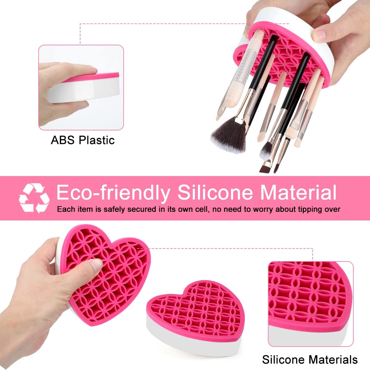 Silicone Makeup Brush Holder Cosmetic Organizer Desk Pen Pouch