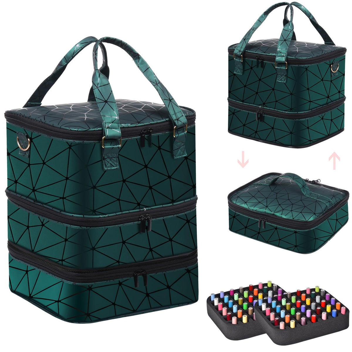 Large Nail Polish Organizer Case Holds 84+ Bottles with Lamp Travel Storage
