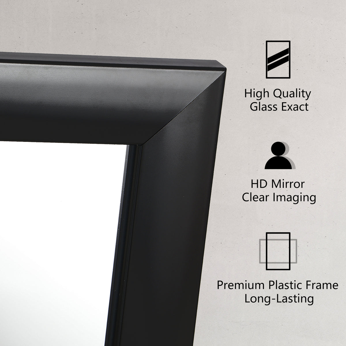 24x36 Inch Wall Mirror Set - Large Shatterproof Bathroom & Living Room Decor