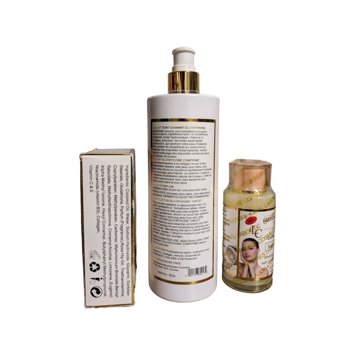 Glutathione Skin Whitening Lotion Set with Soap & Serum - 100ml