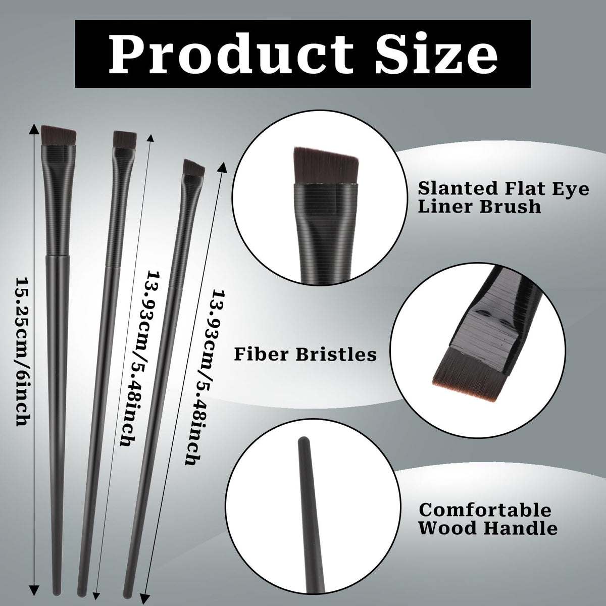 Angled Eyeliner & Brow Brush Set - Precise Makeup Tools for Eyes & Brows