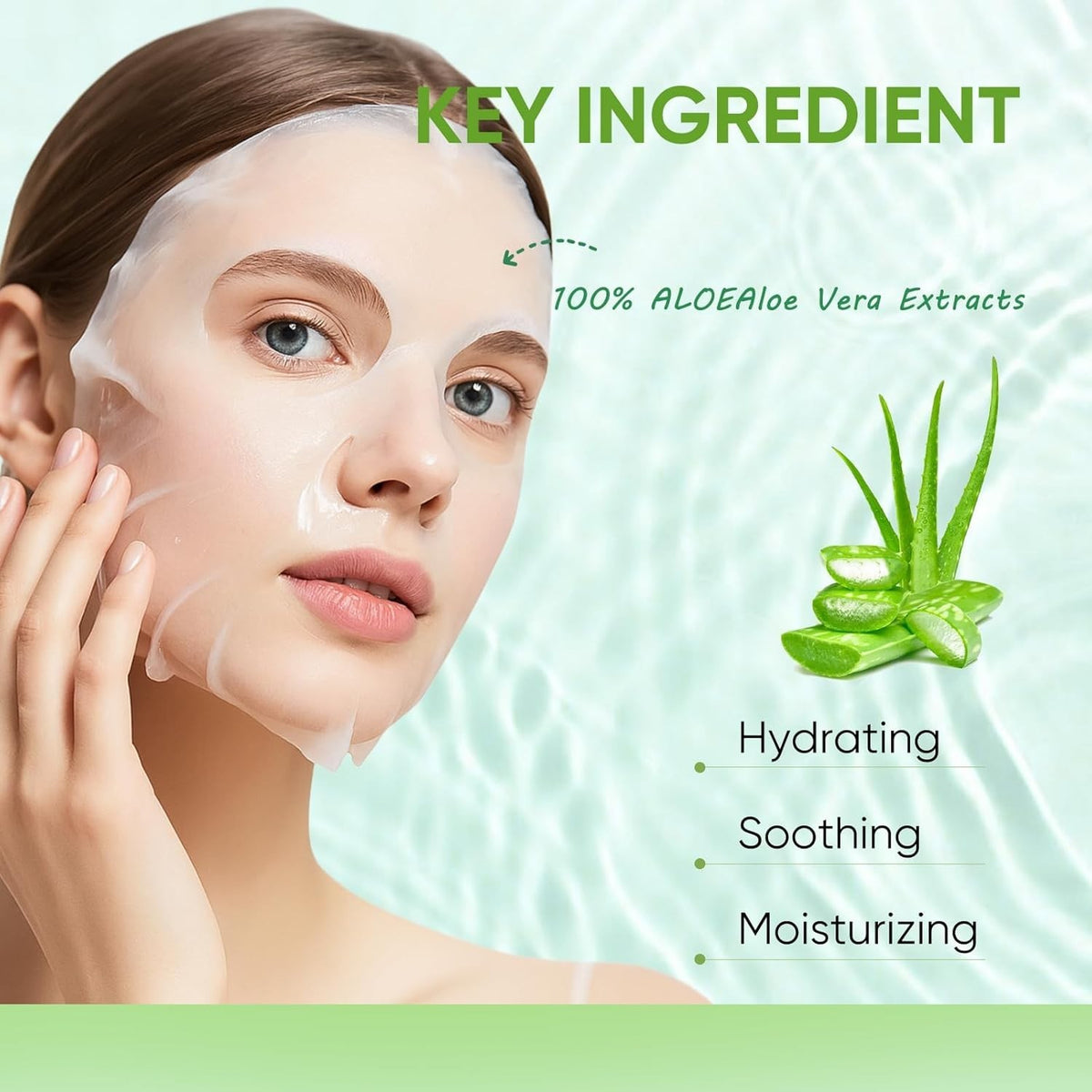 Korean Collagen Sheet Mask - Aloe Vera Hydrating Facial Mask